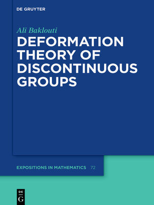 cover image of Deformation Theory of Discontinuous Groups